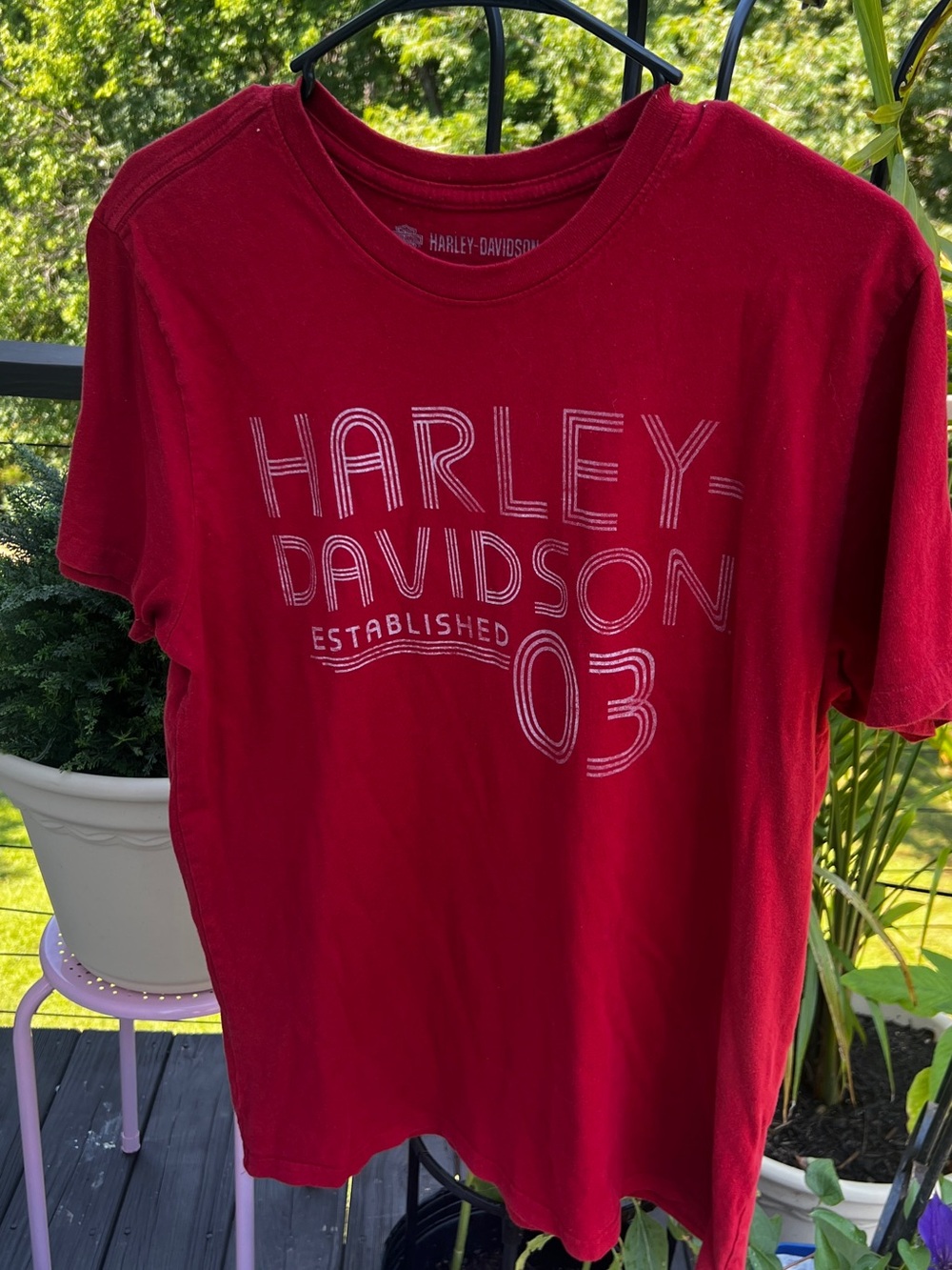 Harley-Davidson Established 03 Red Graphic T-Shirt | Women’s Medium